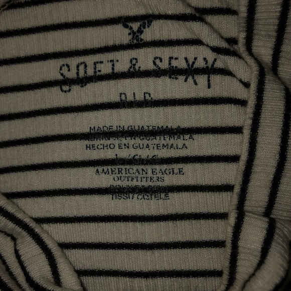 American Eagle Striped Keyhole Long Sleeve Top - Picture 3 of 4